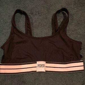Large Vs Pink sports bra with side ribbon